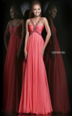 2015 Sherri Hill 11072 Coral Prom Dress Cheap Sale - www.darlingpromgown.com