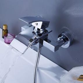 Waterfall Brass (Chrome) Shower Bathtub Faucet--Faucetsmall.com