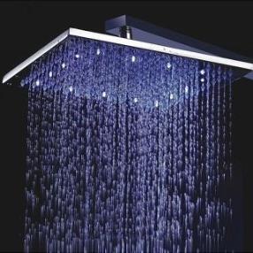 12 Inch Brass Shower Head with LED Light--FaucetSuperDeal.com