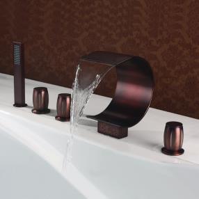 ORB Antique Black Oil-rubbed Bronze Finish Bronze Waterfall Bathtub Faucet--Faucetsdeal.com