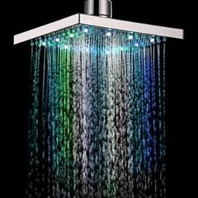 7 Colors Changing LED Contemporary Shower Faucet Head (8 inch)--Faucetsmall.com