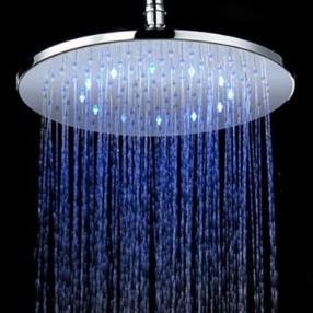 Chrome Finish Round 3 Colors LED Shower Head--Faucetsmall.com