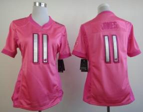 2013 Women's Atlanta Falcons 11 Julio Jones Pink Love's Jerseys