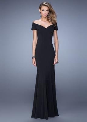 La Femme 21085 Off The Shoulder Jersey Gown At www.promgowndiscount.com
