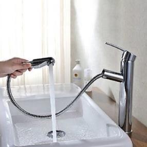 Contemporary Single Handle One Hole Centerset Brass Bathroom Sink Faucet--Faucetsmall.com