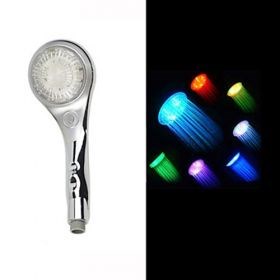 Chrome Finish Contemporary 7 Colors Changing LED Handle Shower Head--FaucetSuperDeal.com