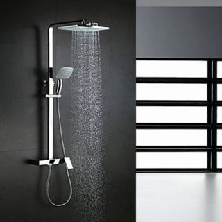 Contemporary Waterfall Rain Shower Handshower Included Brass Chrome Shower Faucet--Faucetsdeal.com