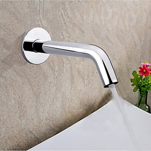 Chrome Finish Sensor Contemporary Hands Free Bathroom Sink Faucet (Cold)--Faucetsmall.com