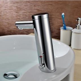 Chrome Finish Brass Bathroom Faucet with Automatic Sensor--Faucetsdeal.com