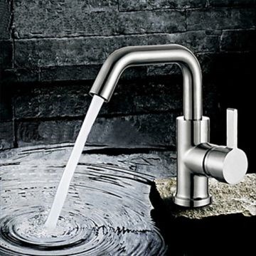 Unique Centerset Contemporary Rotatable Stainless Steel Bathroom Sink Faucet--Faucetsmall.com
