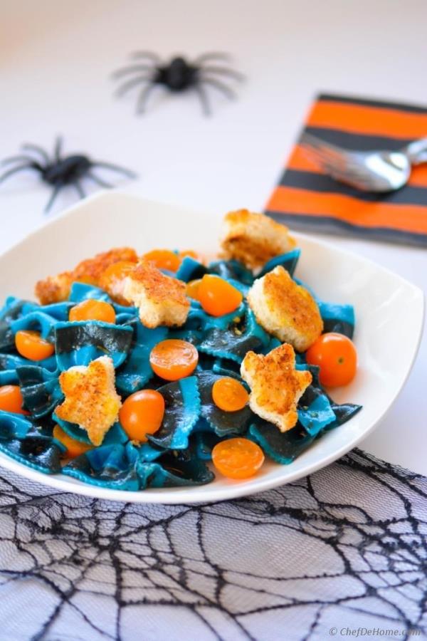 Spooky Lemon Butter Noodles with Witch Croutons Recipe - ChefDeHome.com