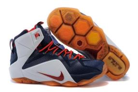 Air Max LeBron 12 XII Midnight Navy Red with White and Orange Co