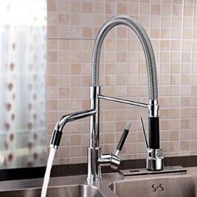 Contemporary Chrome Finish Rotatable Tall Kitchen Faucet--Faucetsmall.com