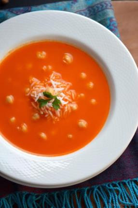 Tomato and Rice Soup with Chickpeas Recipe - ChefDeHome.com