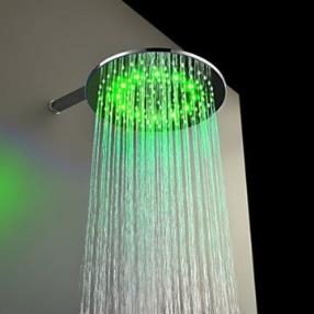 12 Inch Brass Shower Head with Color Changing LED Light--Faucetsmall.com