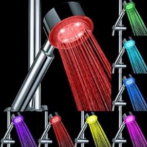 Chrome Finish Contemporary Multi-color LED Hand Shower--Faucetsmall.com