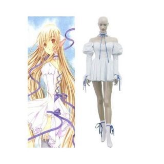 Chobits Chii White Pompon Dress Cosplay Costume--CosplayDeal.com