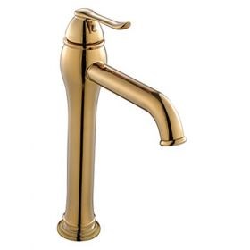 Centerset Antique Style Ti-PVD Finish Brass Gold Bathroom Sink Faucet--Faucetsuperseal.com