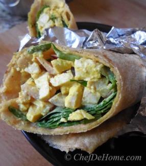Vegan Tofu Egg Salad Wrap - Vegan Creamy Tofu Wrap for Breakfast or Lunch