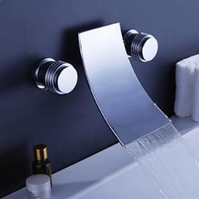 Chrome Finish Waterfall Widespread Contemporary Bathtub Faucet--Faucetsmall.com