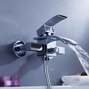 Contemporary Waterfall Wall Mount Tub Faucet--Faucetsmall.com