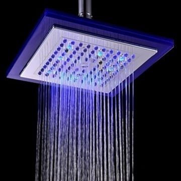 8 Inch Temperature Control LED RGB Square Bathroom Shower Head--Faucetsmall.com