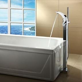 Contemporary Chrome Finish Single Handle Centerset Bathtub Faucet--Faucetsmall.com