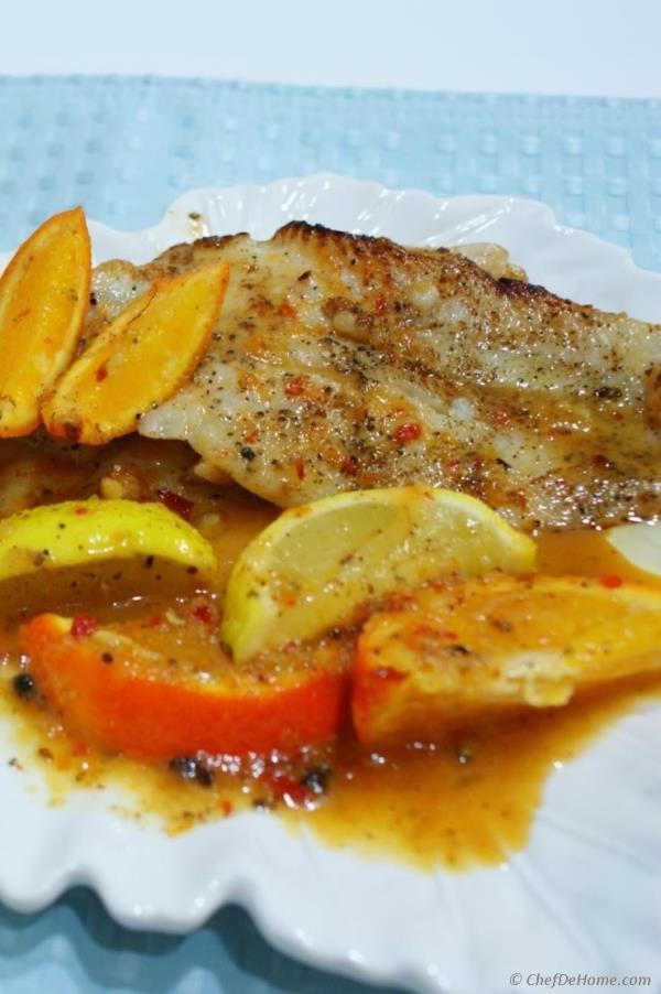 Pan-Seared Cod Fillets with Citrus Sauce Recipe - ChefDeHome.com