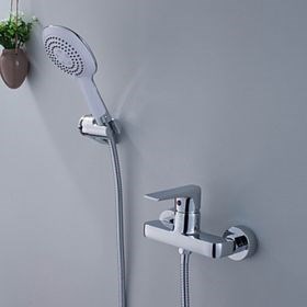 Single Handle Centerset Shower Faucet Chrome Finish--FaucetSuperDeal.com