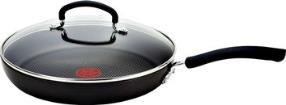 This amazing skillet has a very durable anodized nonstick scratch resistant interior with a unique thermo-spot heat indicator that shows you when the pan is perfectly preheated