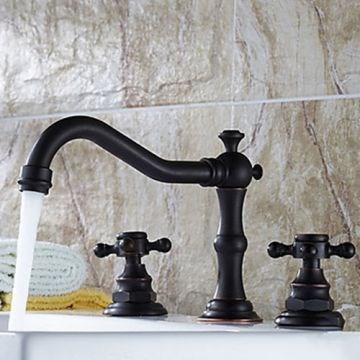 Two Handles Bathroom Sink Faucets Antique Brass Oil-rubbed Bronze--Faucetsmall.com