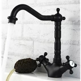 Traditional Centerset Oil-rubbed Bronze Finish Two Handles Kitchen Faucets At FaucetsDeal.com