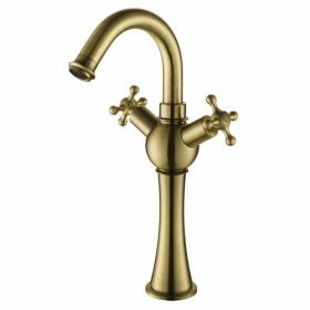Bronze Two Handles Single Hole Mount Bathroom Sink Faucet--FaucetSuperDeal.com