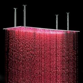 Stainless Steel Shower Head with Color Changing LED Light--Faucetsmall.com