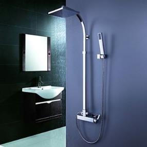 Contemporary Tub Shower Faucet with 8 inch Shower Head and Hand Shower--Faucetsmall.com