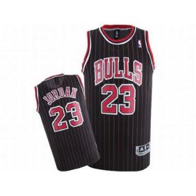 Michael Jordan #23 Black Adidas NBA Bulls Jerseys Red Strip And Red White Numbers