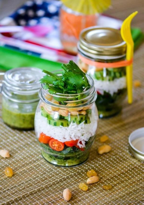 Marinated Kale and Rice Salad in a Jar Recipe - ChefDeHome.com