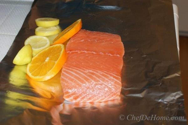 Grilled Salmon is famous for a reason - its celebration of health and taste at the same time. In my opinion, omega-3s rich seafood should be cooked with less oil and lots of citrus ...