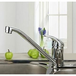 Contemporary Solid Brass Country Style Chrome Finish Kitchen Faucet--Faucetsdeal.com