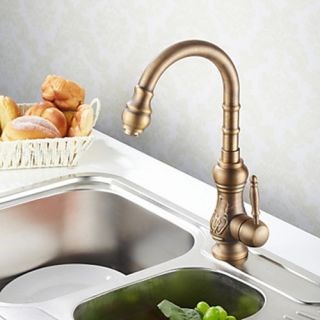 Antique Brass Kitchen Faucet - Antique Copper Finish--FaucetSuperDeal.com