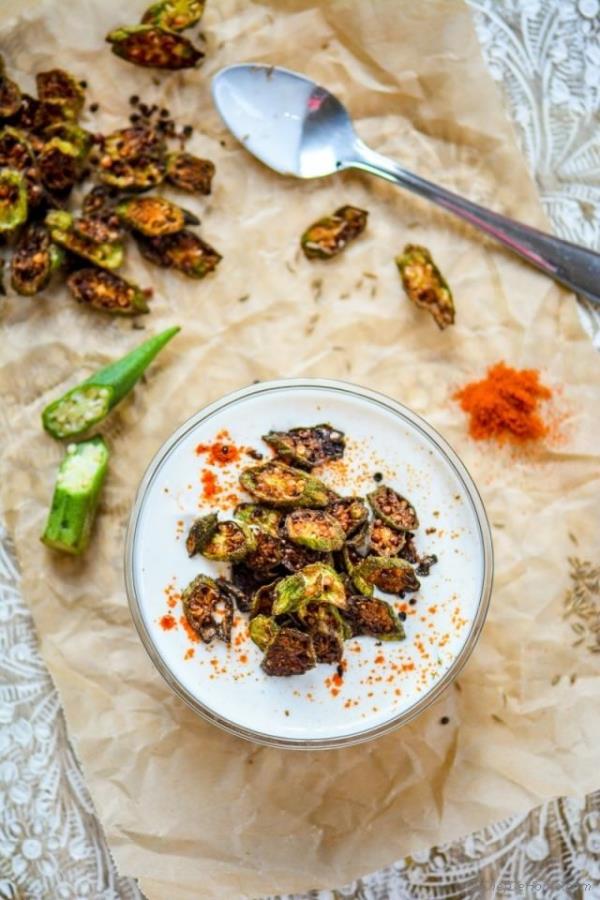Indian Crispy Bhindi (Okra) Raita Recipe -ChefDeHome.com
