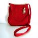 Vintage style Red Suede crossbody bag - classic