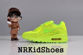 2016 Fluorescent Green Nike Air Max 90 Fur Kids Shoes Style013