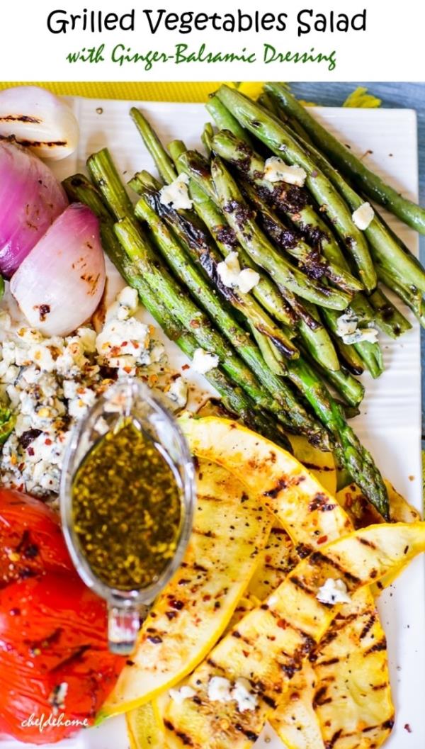 Grilled Vegetables Salad with Balsamic Dressing Recipe - ChefDeHome.com