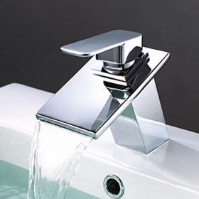 Brass Waterfall Bathroom Sink Faucet--Faucetsuperseal.com