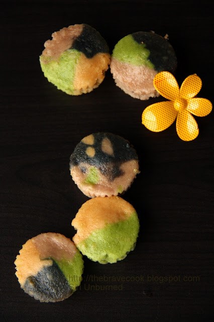 Rainbow cupcakes by thebravecook.blogspot.com