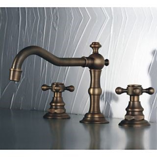 Dual Handle Antique Faucet Copper Hot And Cold Fashion Bathroom Cabinet Basin Rotating Faucets--Faucetsdeal.com