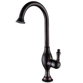 Traditional Deck Mounted Oil-rubbed Bronze Finish Rotatable Ceramic Valve Kitchen Faucet At FaucetsDeal.com