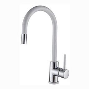 Single Handle White Painting Modern Kitchen Faucet--Faucetsmall.com