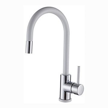 Single Handle White Painting Modern Kitchen Faucet--Faucetsmall.com